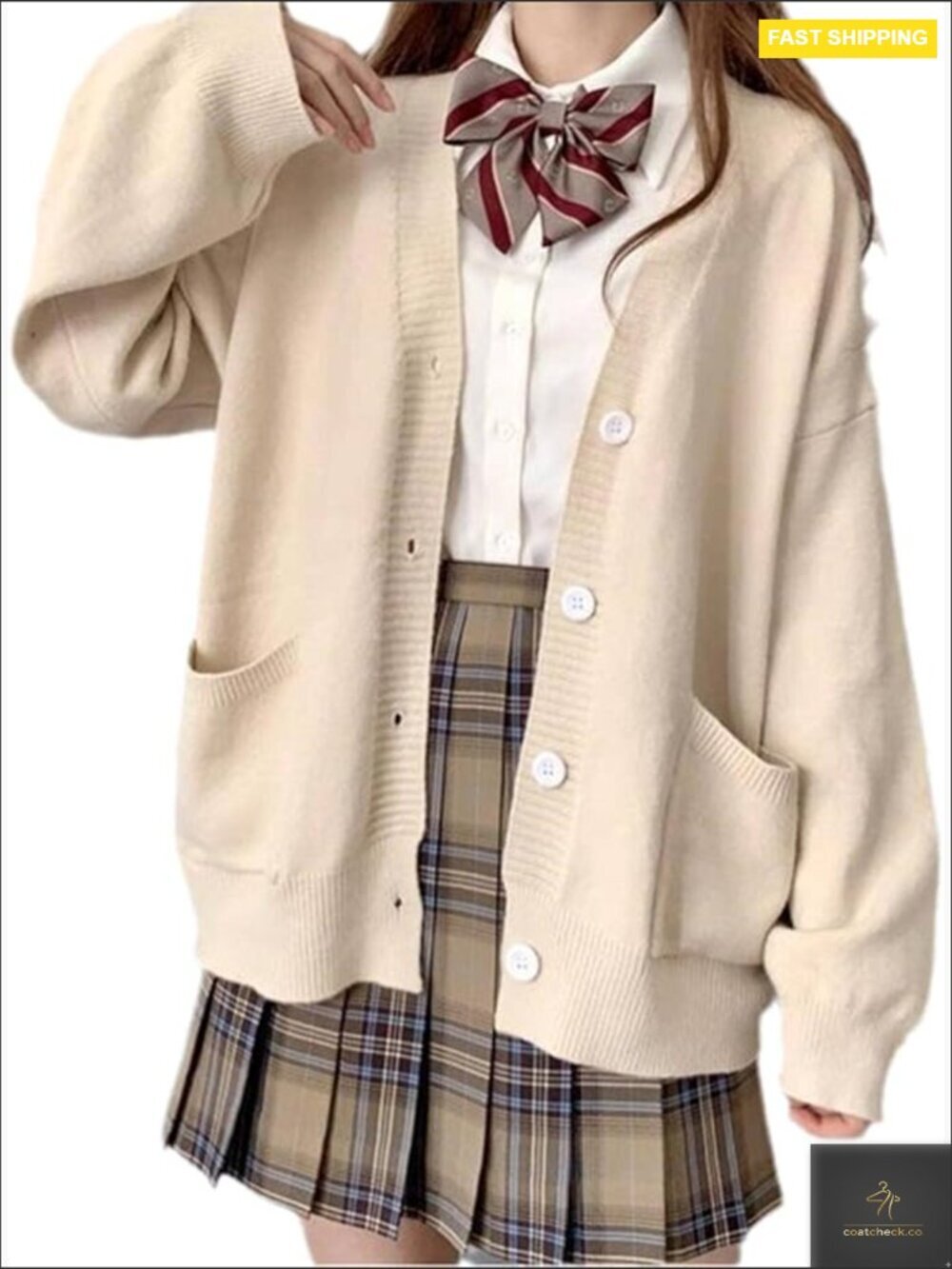 Kawaii Japanese Knitted Cardigan Long Sleeve Button Down Jacket School Uniform